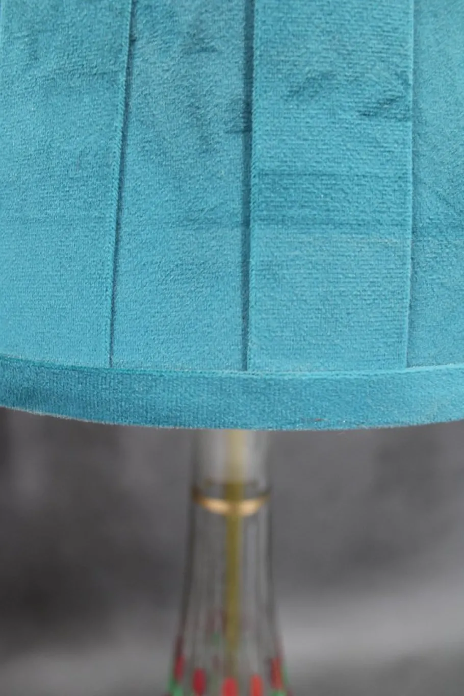 Best Pamono Vintage Hand Painted Glass Table Lamps with New Fabric Shade, 1960s, Set of 2