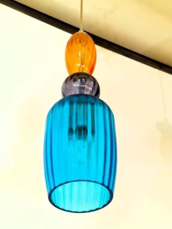 New Pamono Vintage Handcrafted Lantern Lamp with Hand-Blown Murano Glass, 1961