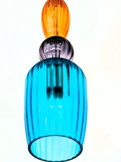 New Pamono Vintage Handcrafted Lantern Lamp with Hand-Blown Murano Glass, 1961