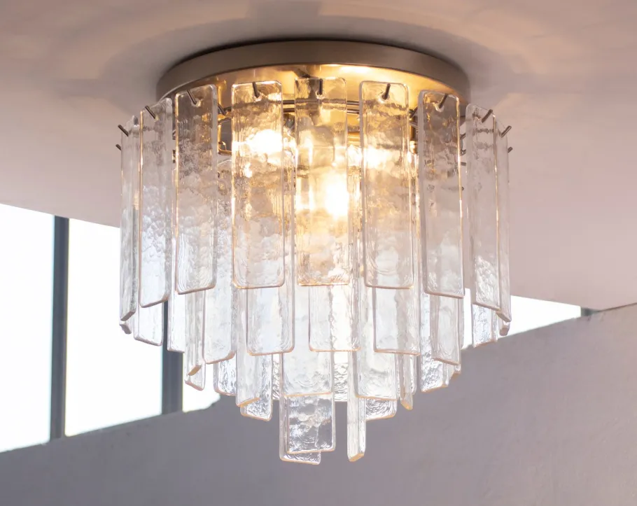 Clearance Pamono Vintage Handmade Ceiling Light in Murano Glass, Italy, 1980s