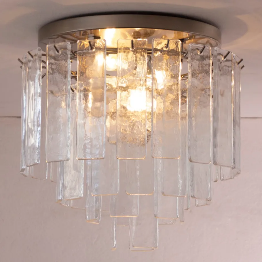 Clearance Pamono Vintage Handmade Ceiling Light in Murano Glass, Italy, 1980s