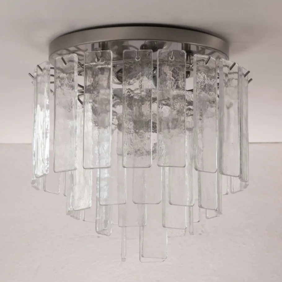 Clearance Pamono Vintage Handmade Ceiling Light in Murano Glass, Italy, 1980s