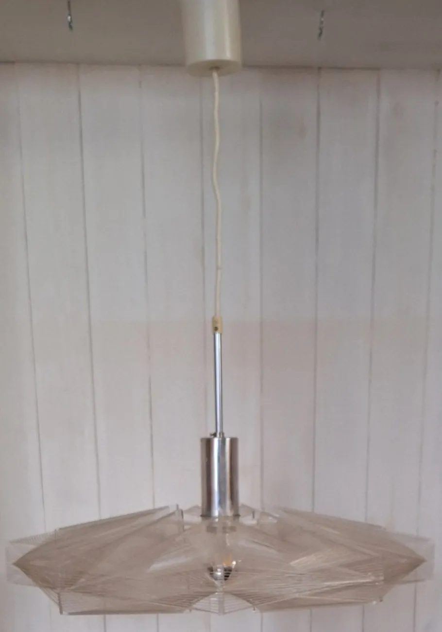 New Pamono Vintage Hanging Lamp in Acrylic Glass by Paul Secon for Sompex, 1970s