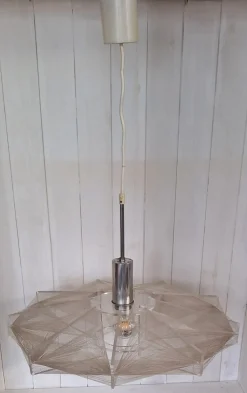 New Pamono Vintage Hanging Lamp in Acrylic Glass by Paul Secon for Sompex, 1970s