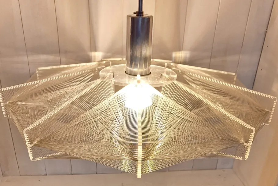New Pamono Vintage Hanging Lamp in Acrylic Glass by Paul Secon for Sompex, 1970s
