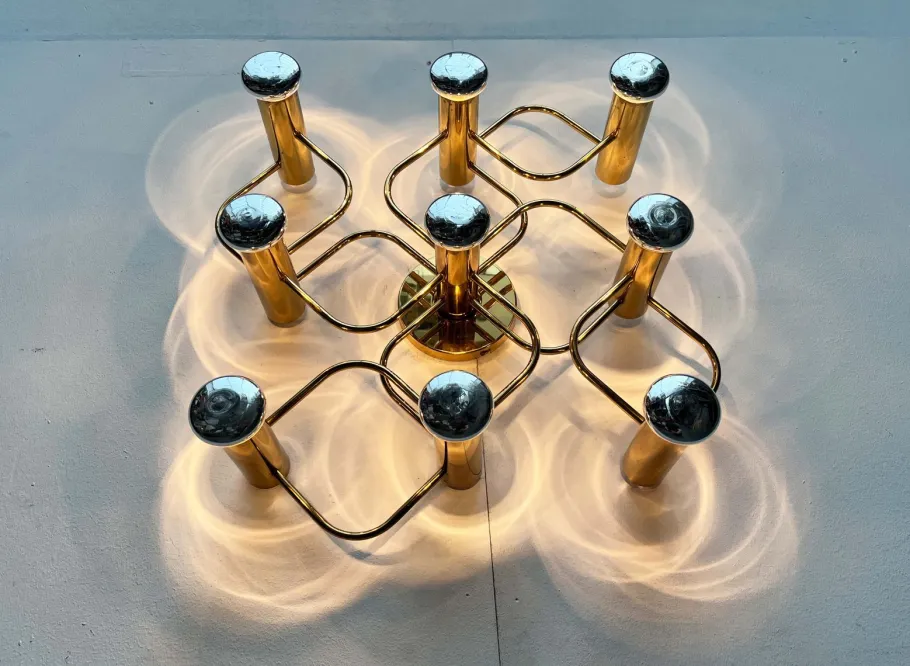 Clearance Pamono Vintage Hollywood Regency German Wall Lamp by Gaetano Sciolari for Leola, 1970s