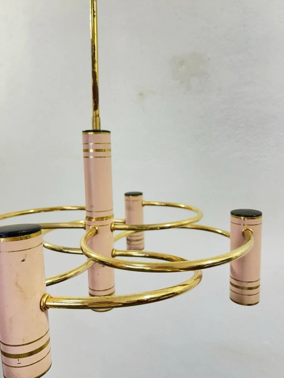 Discount Pamono Vintage Hollywood Regency Geometric Chandelier by Gaetano Sciolari, 1970s