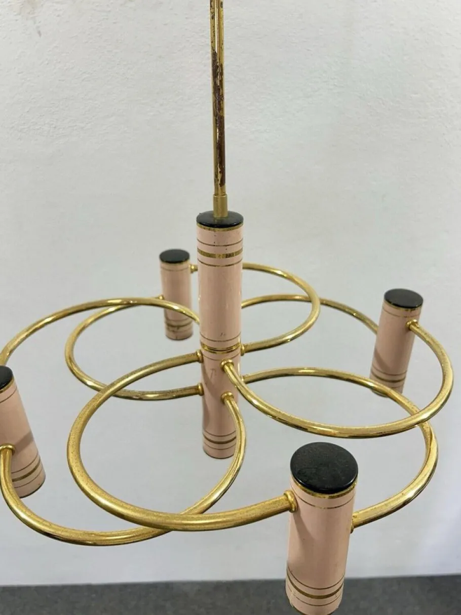 Discount Pamono Vintage Hollywood Regency Geometric Chandelier by Gaetano Sciolari, 1970s