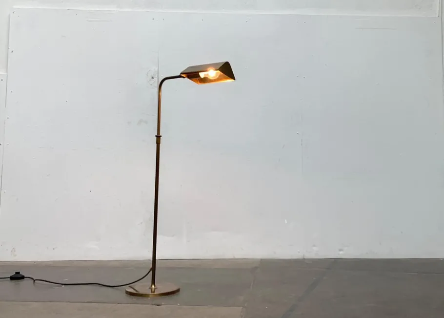 New Pamono Vintage Hollywood Regency German Brass Floor Lamp by Florian Schulz