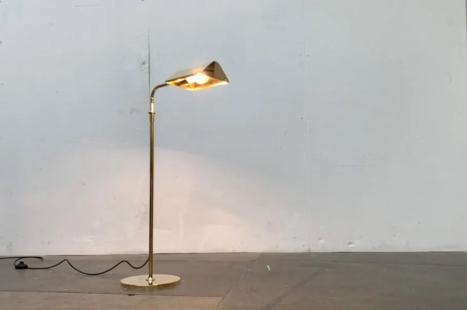 Pamono Vintage Hollywood Regency German Brass Floor Lamp by Florian Schulz