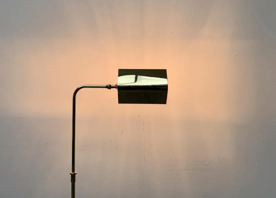 Pamono Vintage Hollywood Regency German Brass Floor Lamp by Florian Schulz