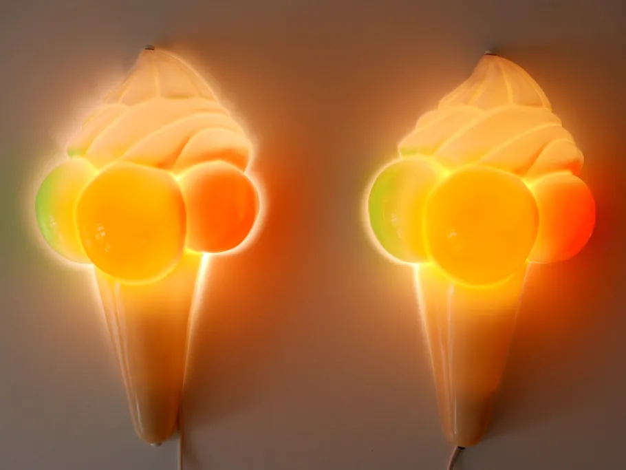 Best Pamono Vintage Ice Cream Cone Sconce / Wall Lamp, Germany, 1980s
