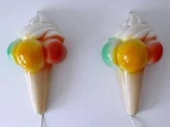 Best Pamono Vintage Ice Cream Cone Sconce / Wall Lamp, Germany, 1980s