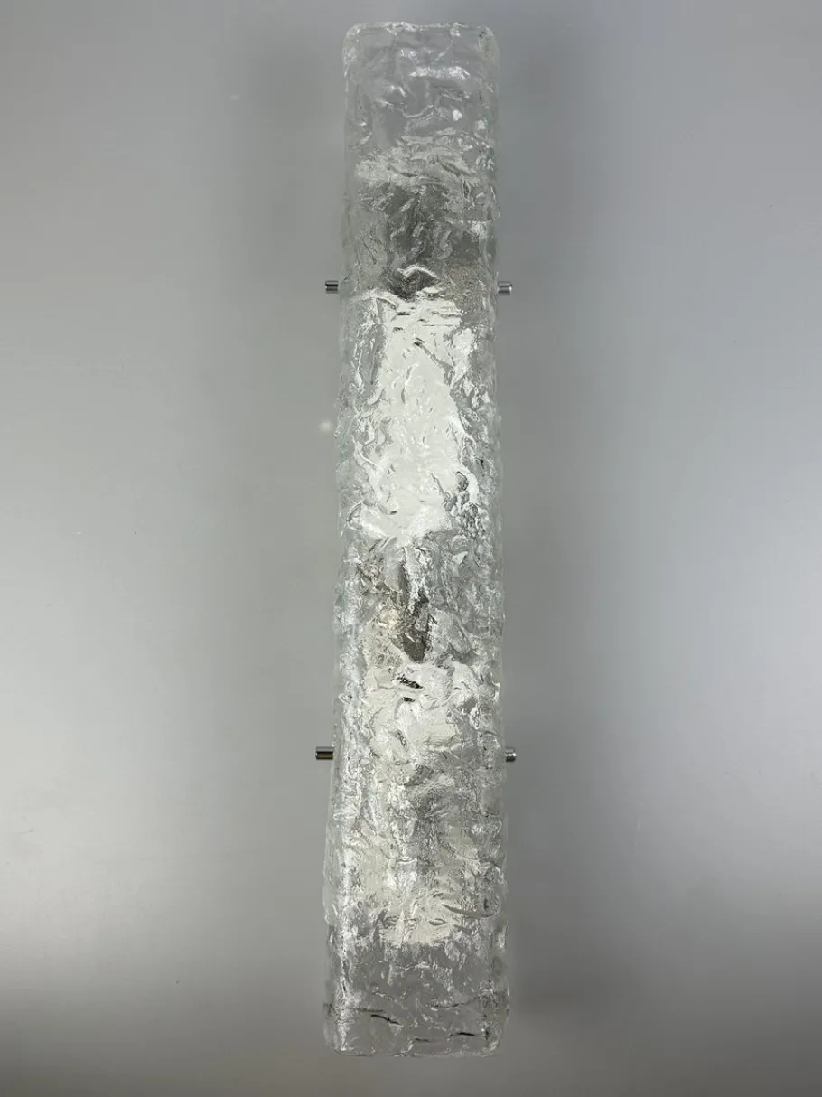 New Pamono Vintage Ice Glass Wall Lamp by J.T. Kalmar, 1960s