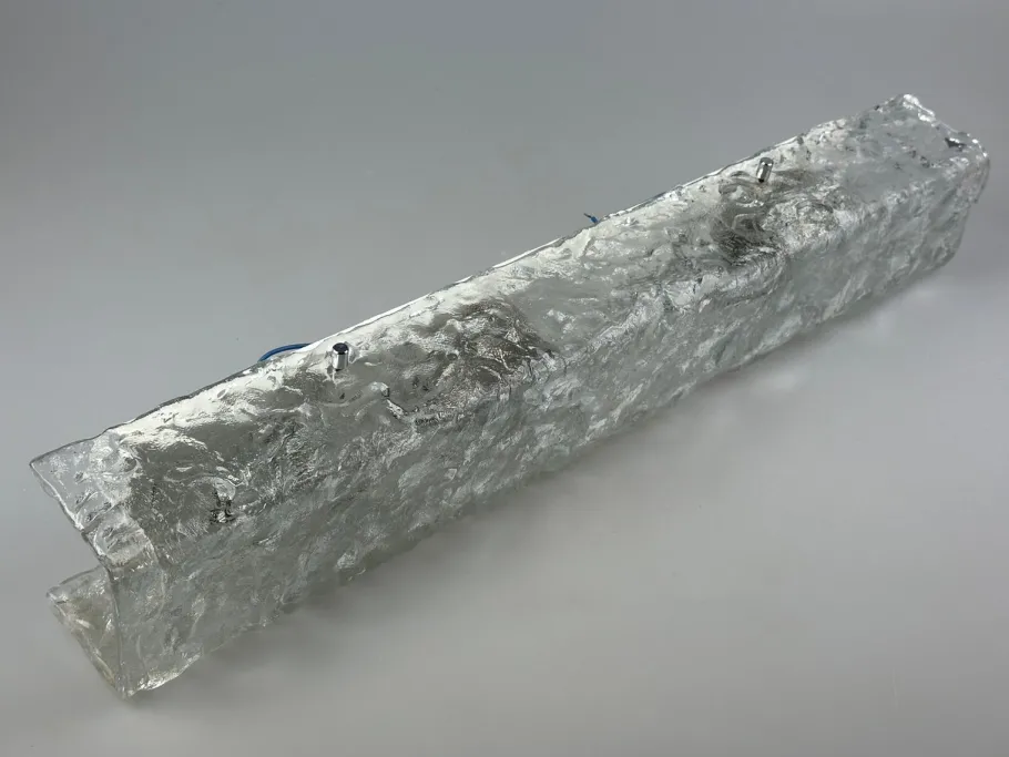 New Pamono Vintage Ice Glass Wall Lamp by J.T. Kalmar, 1960s