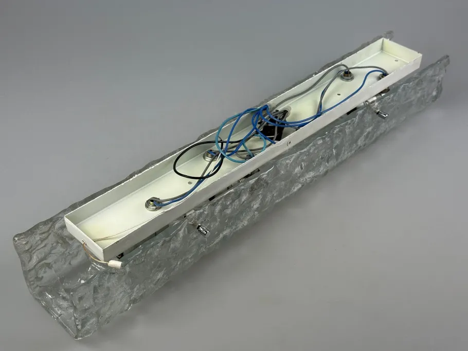New Pamono Vintage Ice Glass Wall Lamp by J.T. Kalmar, 1960s