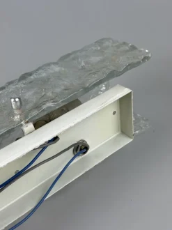 New Pamono Vintage Ice Glass Wall Lamp by J.T. Kalmar, 1960s