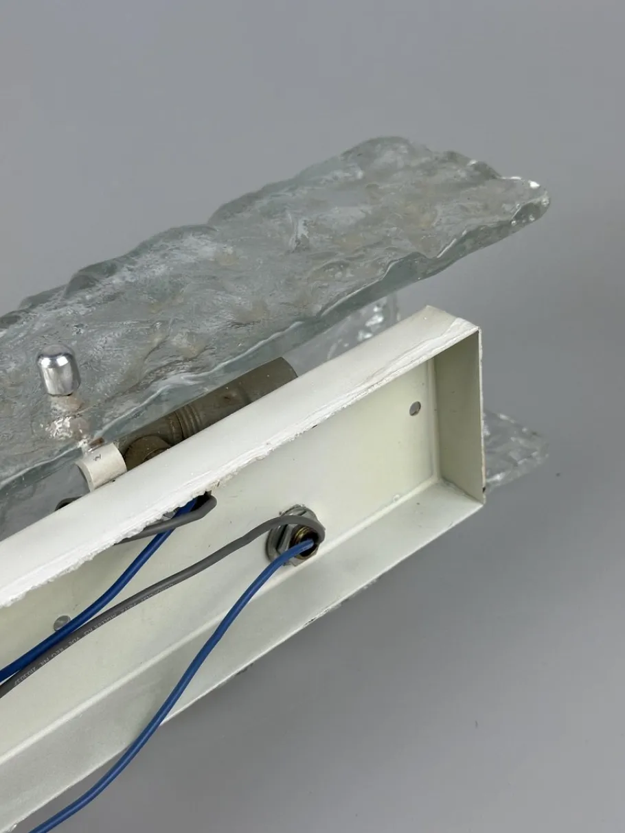 New Pamono Vintage Ice Glass Wall Lamp by J.T. Kalmar, 1960s