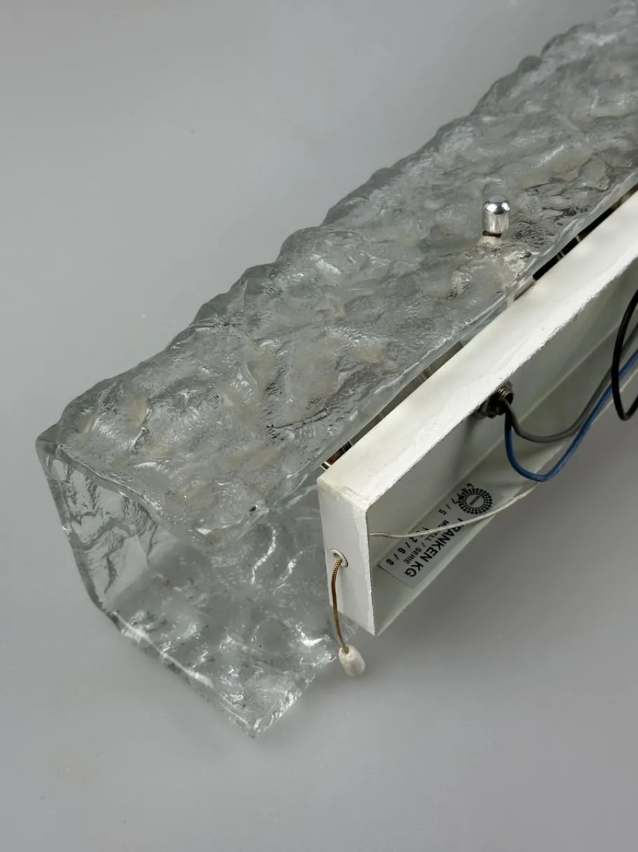 New Pamono Vintage Ice Glass Wall Lamp by J.T. Kalmar, 1960s