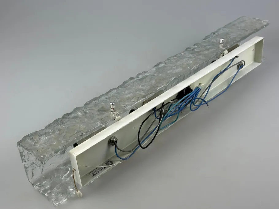 New Pamono Vintage Ice Glass Wall Lamp by J.T. Kalmar, 1960s