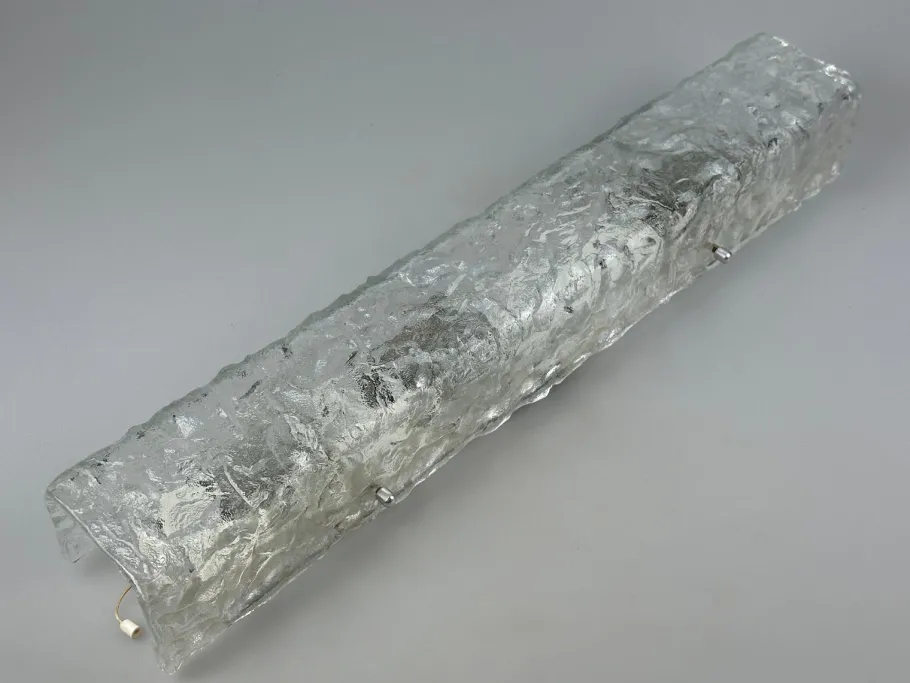New Pamono Vintage Ice Glass Wall Lamp by J.T. Kalmar, 1960s