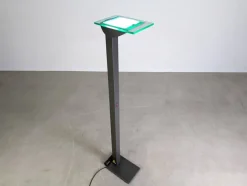 Hot Pamono Vintage ID-S Floor Lamp in Glass by Ettore Sottsass for Staff