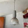 New Pamono Vintage Industrial Aluminum Diffuser Methacrylate Suspension Lamp, 1970s