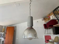 New Pamono Vintage Industrial Aluminum Diffuser Methacrylate Suspension Lamp, 1970s