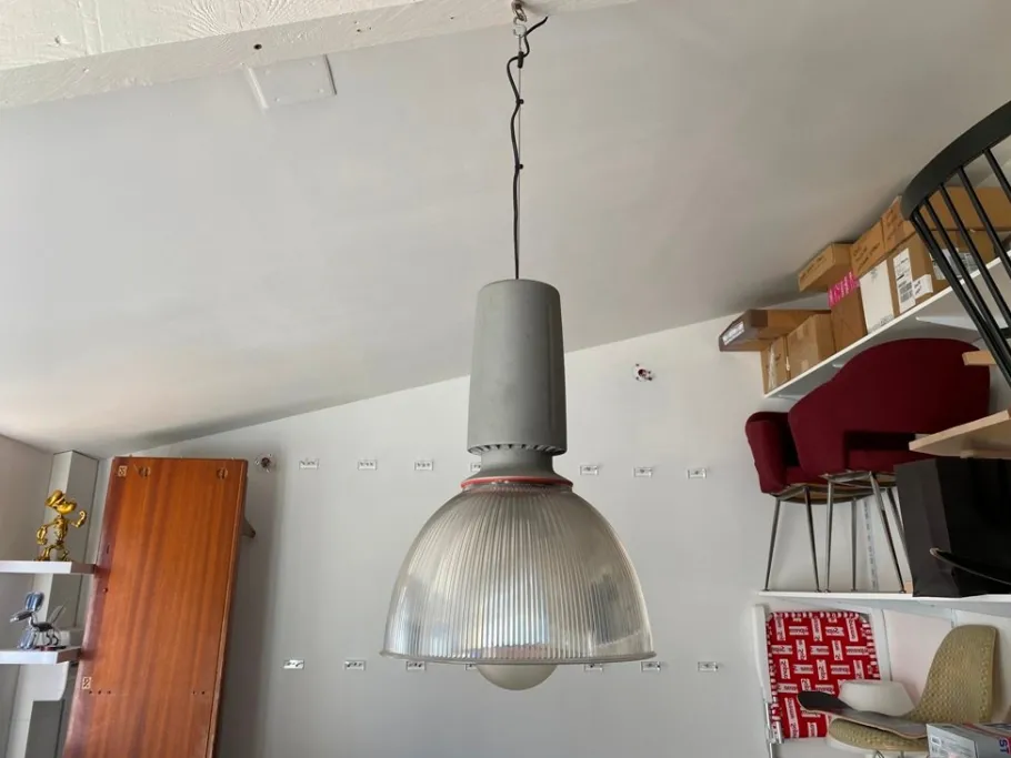 New Pamono Vintage Industrial Aluminum Diffuser Methacrylate Suspension Lamp, 1970s