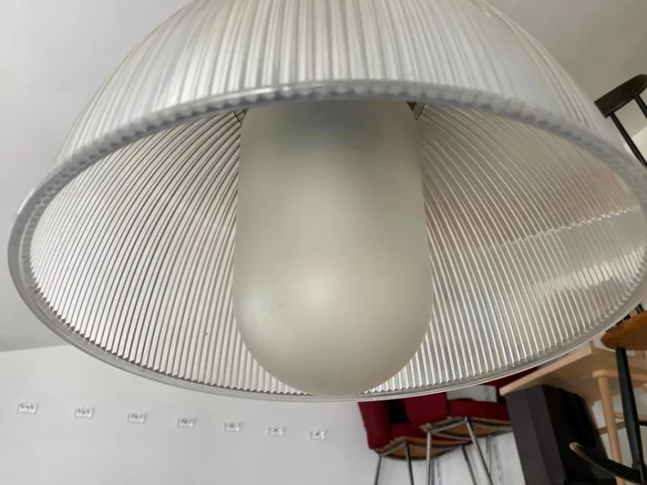 New Pamono Vintage Industrial Aluminum Diffuser Methacrylate Suspension Lamp, 1970s