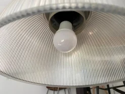 New Pamono Vintage Industrial Aluminum Diffuser Methacrylate Suspension Lamp, 1970s