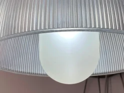 New Pamono Vintage Industrial Aluminum Diffuser Methacrylate Suspension Lamp, 1970s