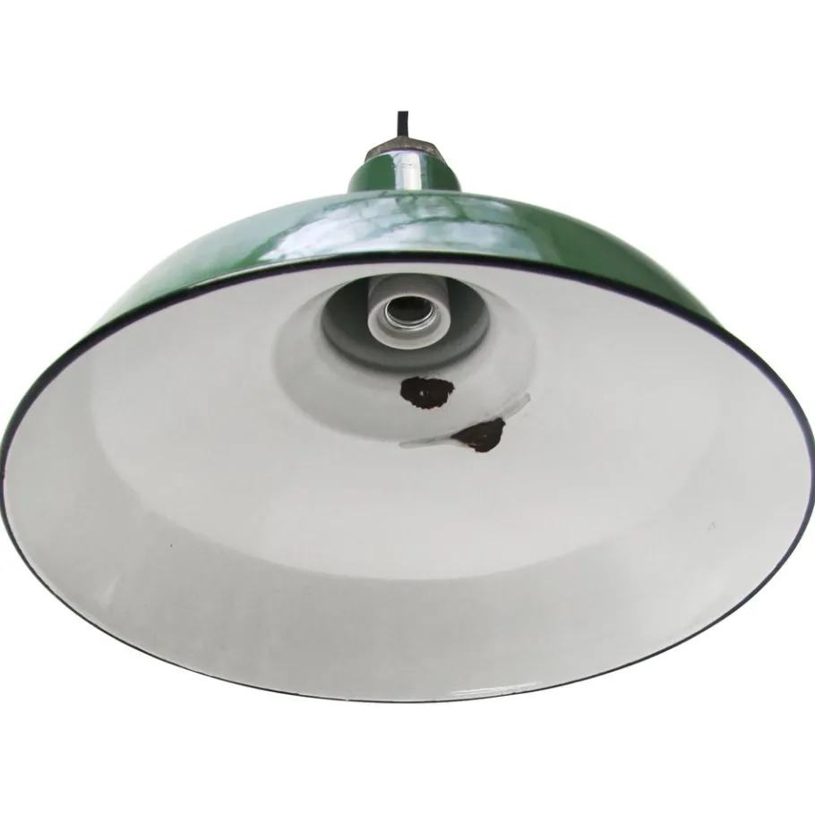 New Pamono Vintage Industrial American Green Enamel Pendant Lights by Benjamin for Benjamin Electric Manufacturing Company