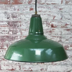 New Pamono Vintage Industrial American Green Enamel Pendant Lights by Benjamin for Benjamin Electric Manufacturing Company