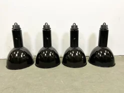 Discount Pamono Vintage Industrial Bauhaus Black Enamel Pendant Lamps from Elektrosvit, 1960s, Set of 4
