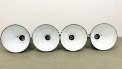Discount Pamono Vintage Industrial Bauhaus Black Enamel Pendant Lamps from Elektrosvit, 1960s, Set of 4