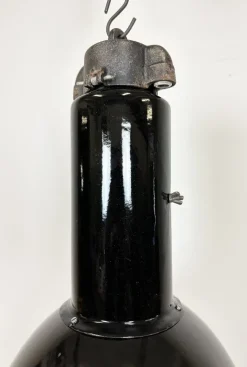 Discount Pamono Vintage Industrial Bauhaus Black Enamel Pendant Lamps from Elektrosvit, 1960s, Set of 4
