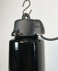 Discount Pamono Vintage Industrial Bauhaus Black Enamel Pendant Lamps from Elektrosvit, 1960s, Set of 4