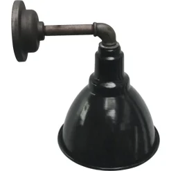 New Pamono Vintage Industrial Black Enamel & Cast Iron Wall Light