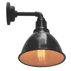 New Pamono Vintage Industrial Black Enamel & Cast Iron Wall Light