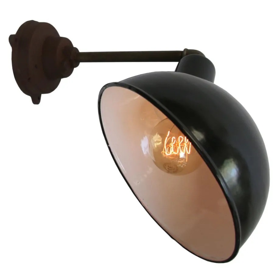 Pamono Vintage Industrial Black Enamel Cast Iron Scones