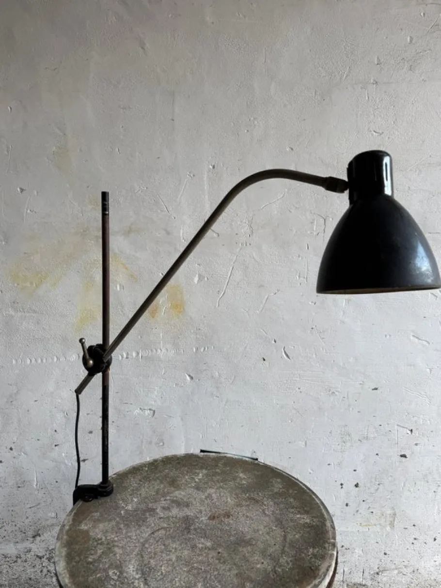 Best Pamono Vintage Industrial Black Screw-On Lamp, 1950s