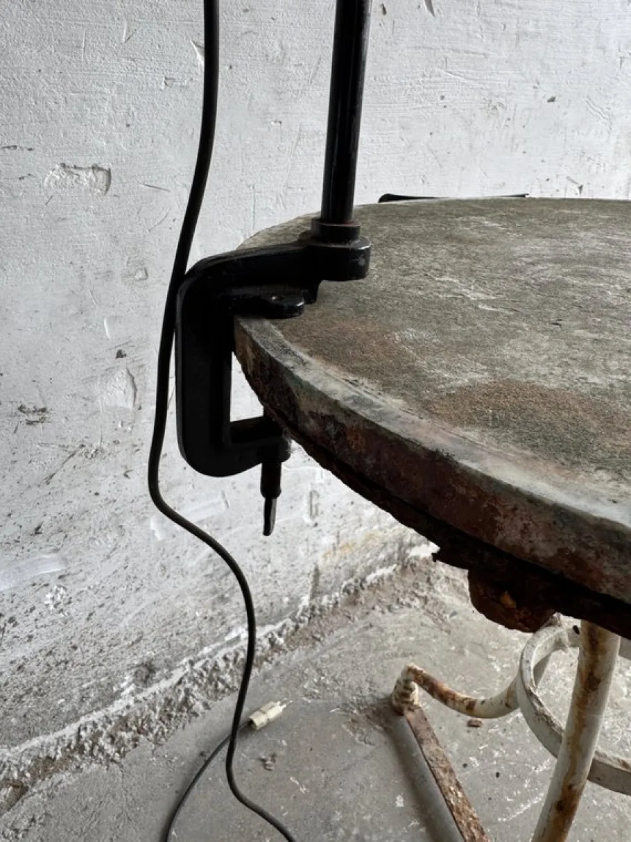 Best Pamono Vintage Industrial Black Screw-On Lamp, 1950s