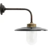 Discount Pamono Vintage Industrial Brass and Glass Wall Light in Black Enamel