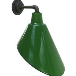 Best Pamono Vintage Industrial Cast Iron and Green Enamel Wall Sconce