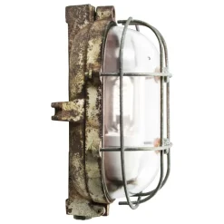 Pamono Vintage Industrial Cast Iron and Clear Glass Wall Lamps from Industria Rotterdam