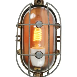Pamono Vintage Industrial Cast Iron and Clear Glass Wall Lamps from Industria Rotterdam