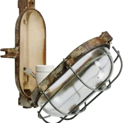 Pamono Vintage Industrial Cast Iron and Clear Glass Wall Lamps from Industria Rotterdam