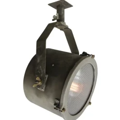 Hot Pamono Vintage Industrial Clear Striped Glass Wall Ceiling Spotlight, 1950s