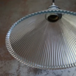 Clearance Pamono Vintage Industrial Clear Glass Pendant Light from Holophane